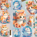 Cute cat stickers AI design